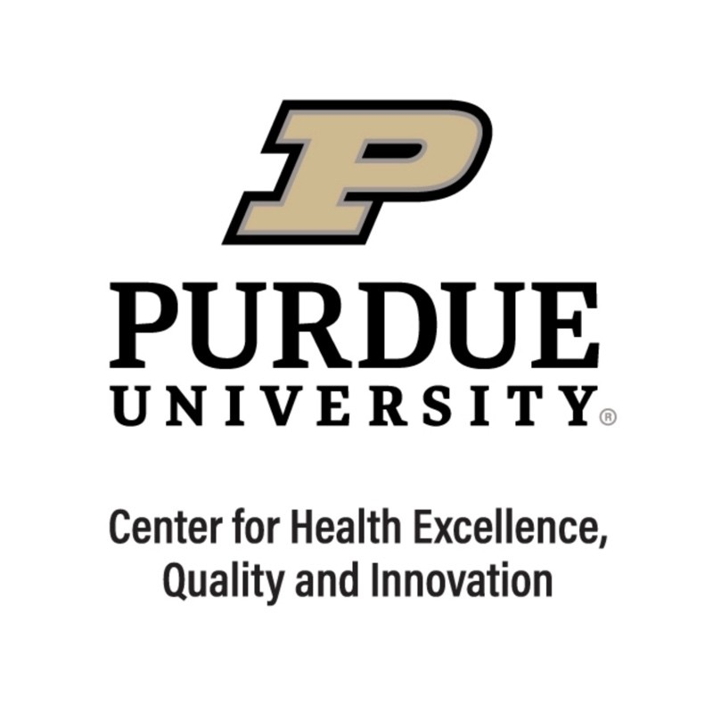 Logo for the Center for Health Excellence, Quality, and Innovation at Purdue University.